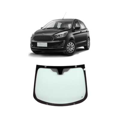 VIDRO PARABRISA FORD KA 2015/2021 4 PORTAS/5 PORTAS VERDE SEM FAIXA (PASTILHA RETROVISOR/SERIGRAFIA/SERIGRAFIA DE PASTILHA DO RETROVISOR/SERIGRAFIA PONTILHADA)