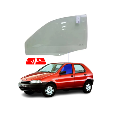 VIDRO PORTA DIANTEIRA ESQUERDA FIAT PALIO 96/ 5P VDE (1F/GLG) OSG