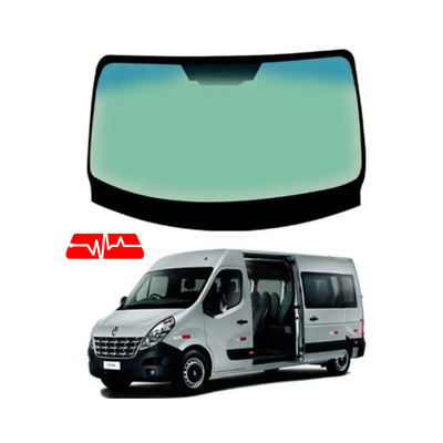 VIDRO PARABRISA RENAULT MASTER 2002/2013 VAN VERDE SEM FAIXA PLUS (PASTILHA RETROVISOR/SERIGRAFIA/SERIGRAFIA DE PASTILHA