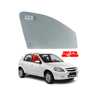 VIDRO PORTA CHEVROLET CELTA DIANTEIRO 2003/2016 5 PORTAS VERDE DIREITO