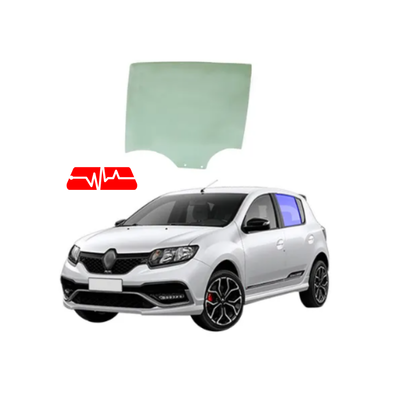VIDRO PORTA TRASEIRA RENAULT SANDERO 2015/23  VERDE ESQUERDO